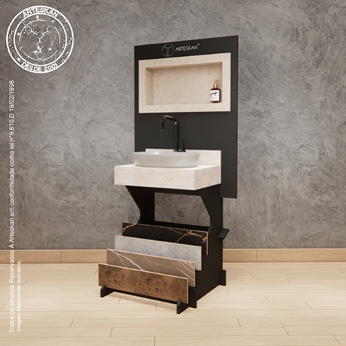 EXPOSITOR PARA CUBA E NICHO DE PORCELANATO